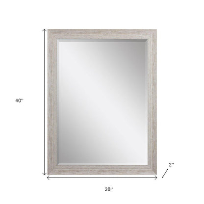 40" White Distressed Wood Framed Accent Mirror