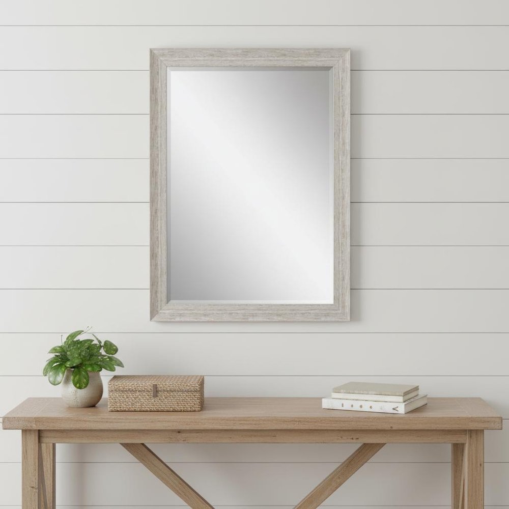 40" White Distressed Wood Framed Accent Mirror — view 6