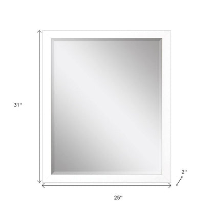 31" White Framed Accent Mirror