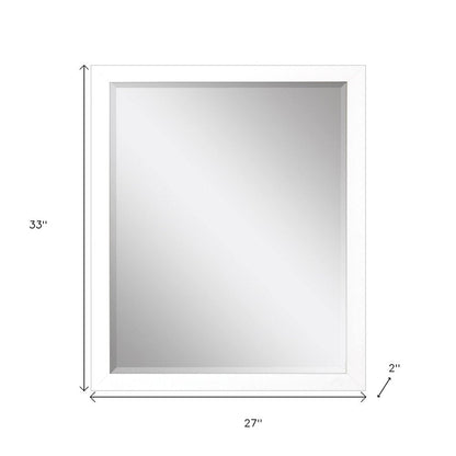 33" White Framed Accent Mirror