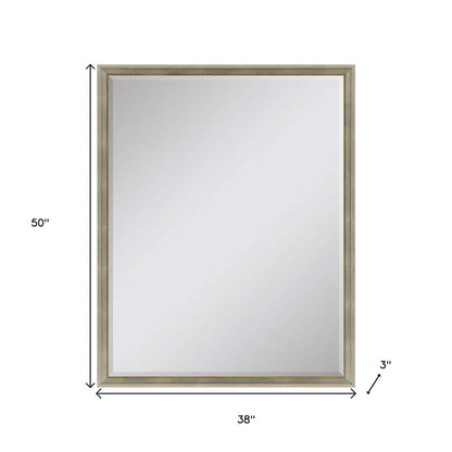 50" Silver Wood Accent Mirror