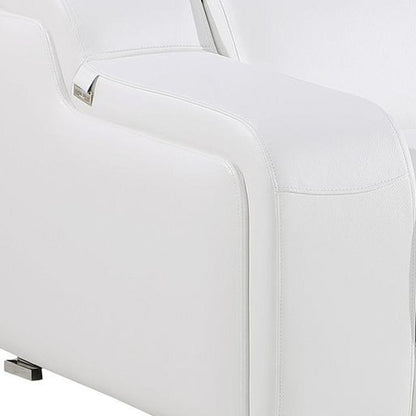 103" Light Gray Italian Leather Reclining USB Sofa