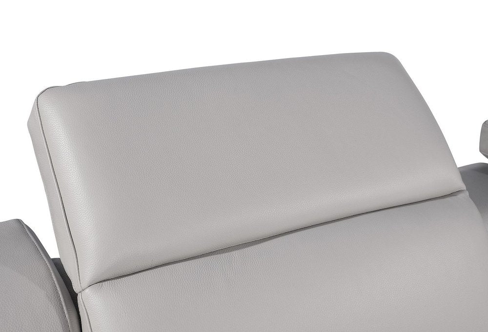 103" Beige Italian Leather Reclining USB Sofa HomeRoots