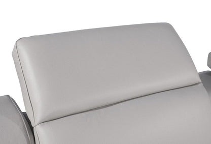103" Beige Italian Leather Reclining USB Sofa HomeRoots