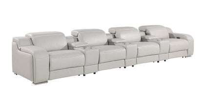 169" Beige Italian Leather Reclining USB Sofa HomeRoots