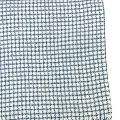 50" X 67" Cream And Denim Blue Cotton Blend Woven Plaid Throw Blanket with Fringe HomeRoots
