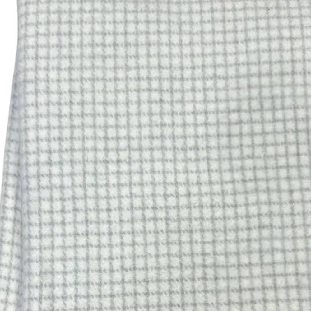 50" X 67" Cream And Light Gray Cotton Blend Woven Plaid Throw Blanket with Fringe HomeRoots