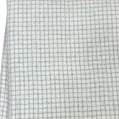 50" X 67" Cream And Light Gray Cotton Blend Woven Plaid Throw Blanket with Fringe HomeRoots