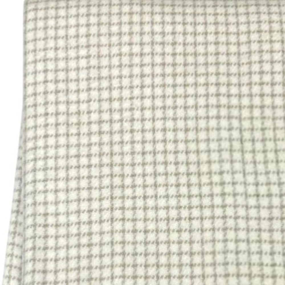50" X 67" Cream And Sand Cotton Blend Woven Plaid Throw Blanket with Fringe HomeRoots