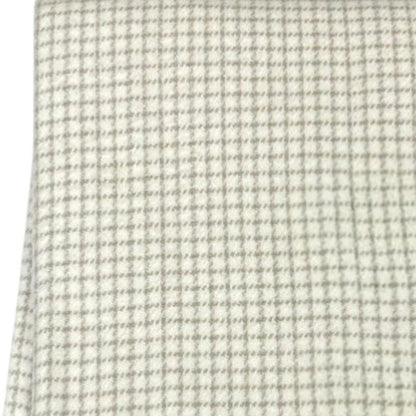 50" X 67" Cream And Sand Cotton Blend Woven Plaid Throw Blanket with Fringe HomeRoots