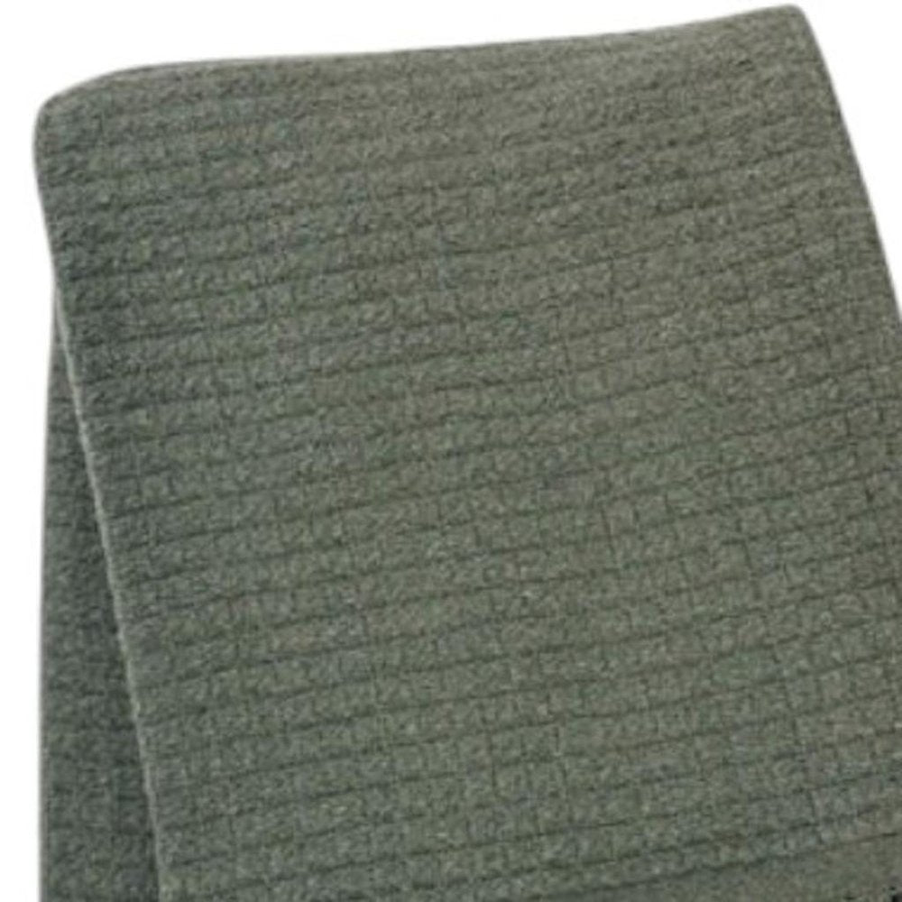 50" X 67" Olive Green Cotton Blend Throw Blanket with Fringe — view 2