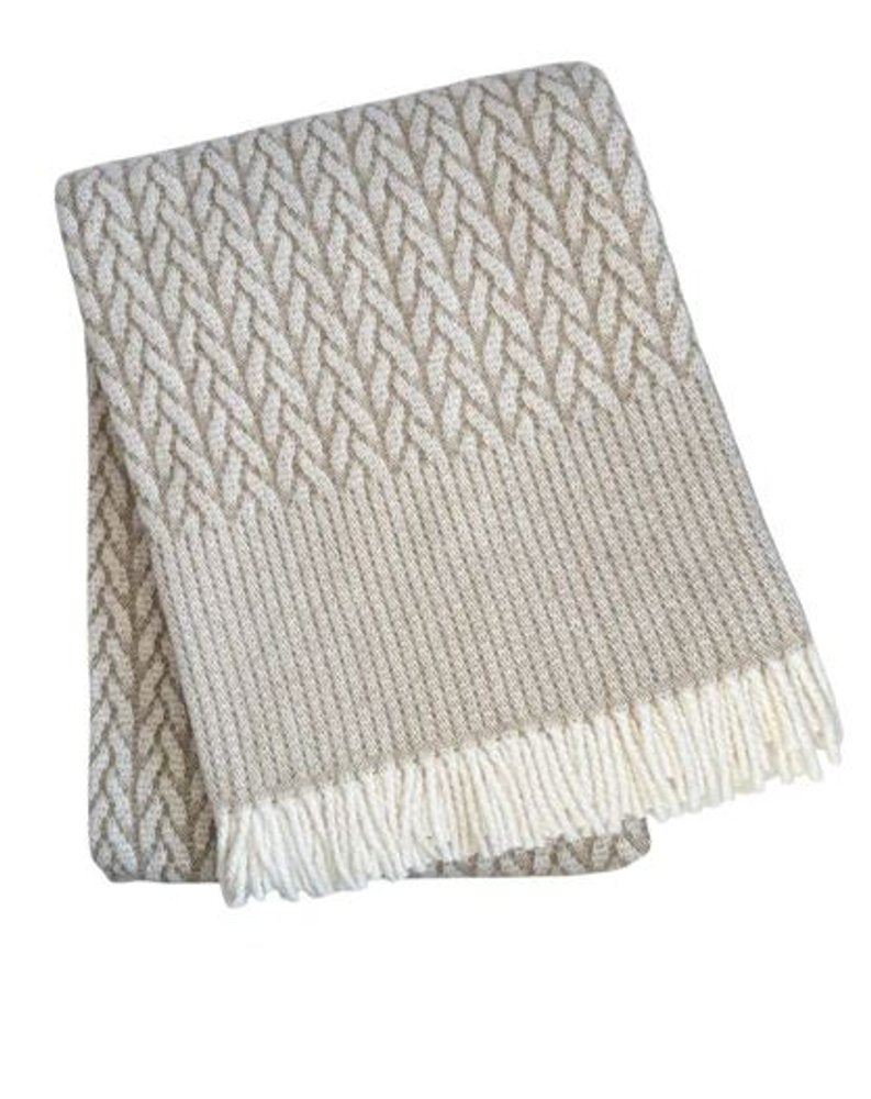 55" X 70" Cinnamon Cotton Blend Woven Plush Throw Blanket with Fringe HomeRoots