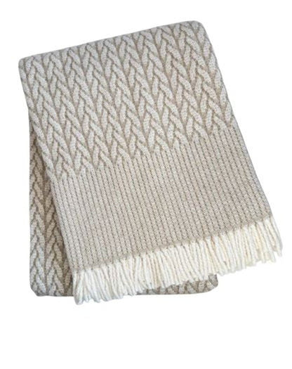 55" X 70" Cinnamon Cotton Blend Woven Plush Throw Blanket with Fringe HomeRoots