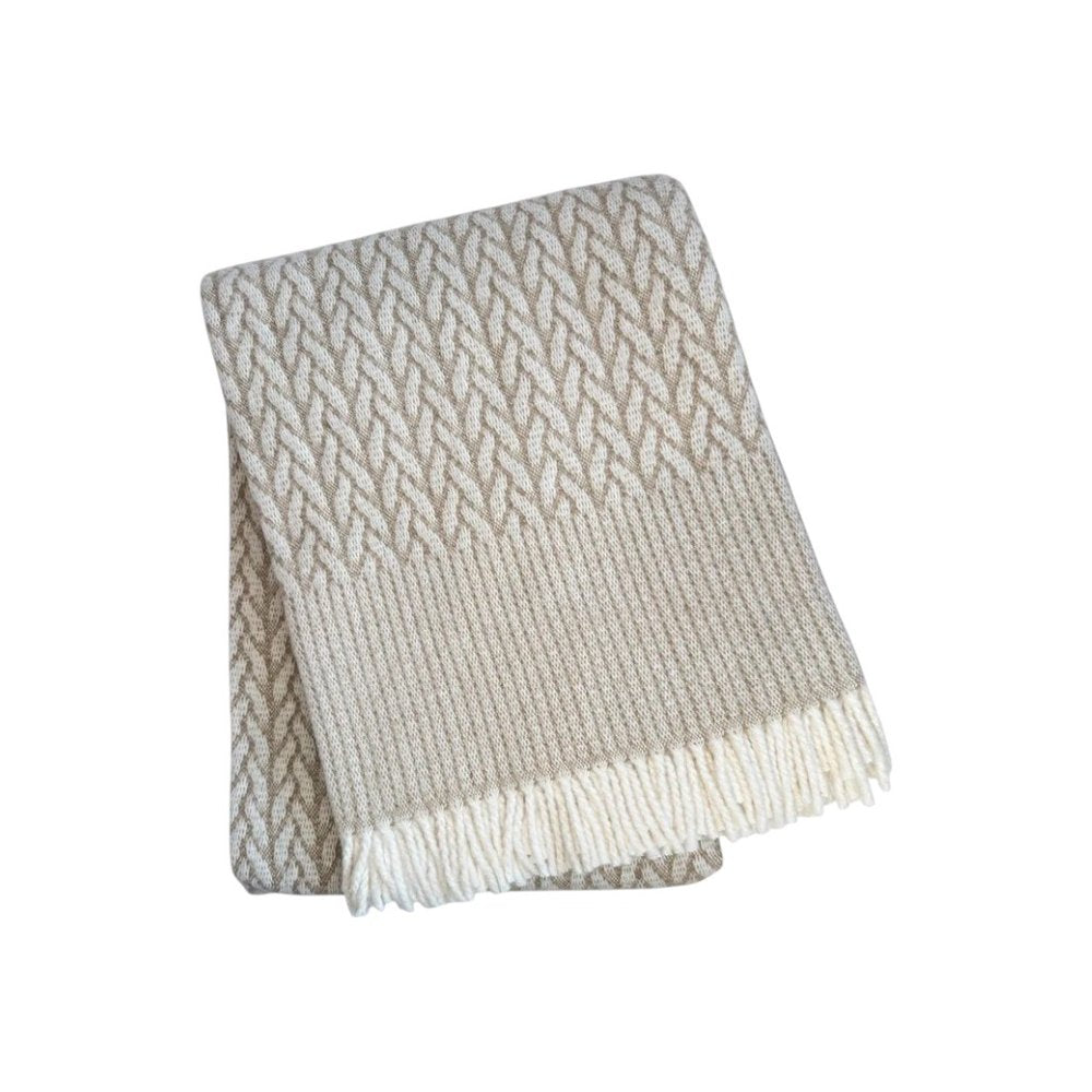 55" X 70" Cinnamon Cotton Blend Woven Plush Throw Blanket with Fringe HomeRoots