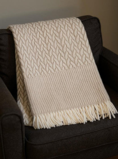 55" X 70" Cinnamon Cotton Blend Woven Plush Throw Blanket with Fringe HomeRoots