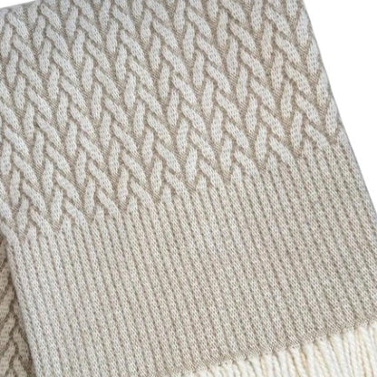 55" X 70" Cinnamon Cotton Blend Woven Plush Throw Blanket with Fringe HomeRoots