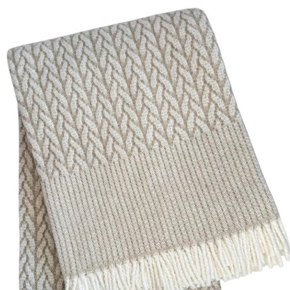 55" X 70" Cinnamon Cotton Blend Woven Plush Throw Blanket with Fringe HomeRoots
