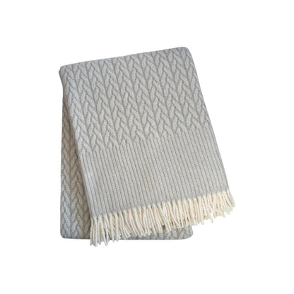 55" X 70" Gray Cotton Blend Woven Plush Throw Blanket with Fringe HomeRoots