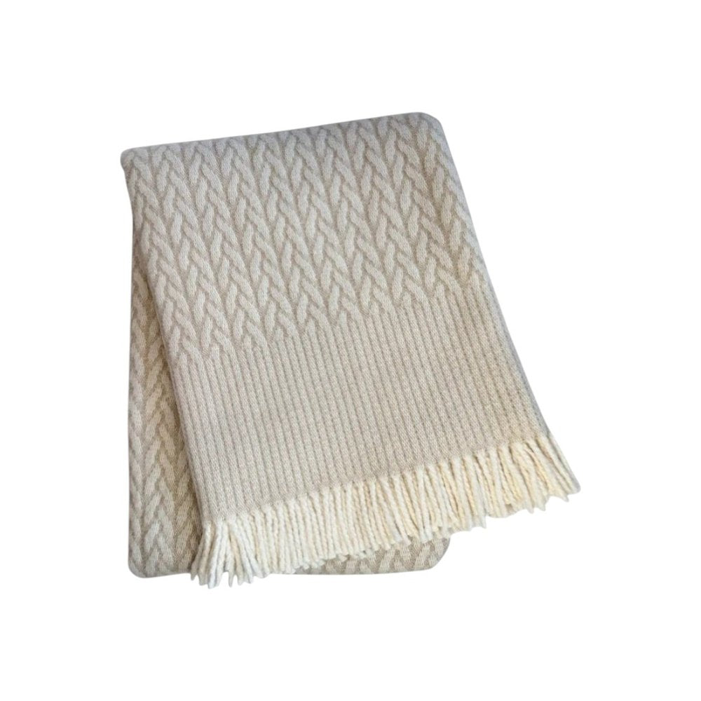 55" X 70" Linen Cotton Blend Woven Plush Throw Blanket with Fringe — view 1