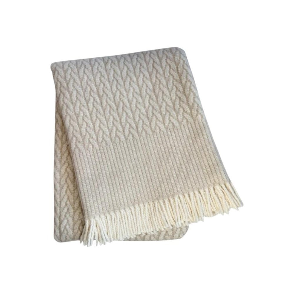 55" X 70" Linen Cotton Blend Woven Plush Throw Blanket with Fringe — view 6