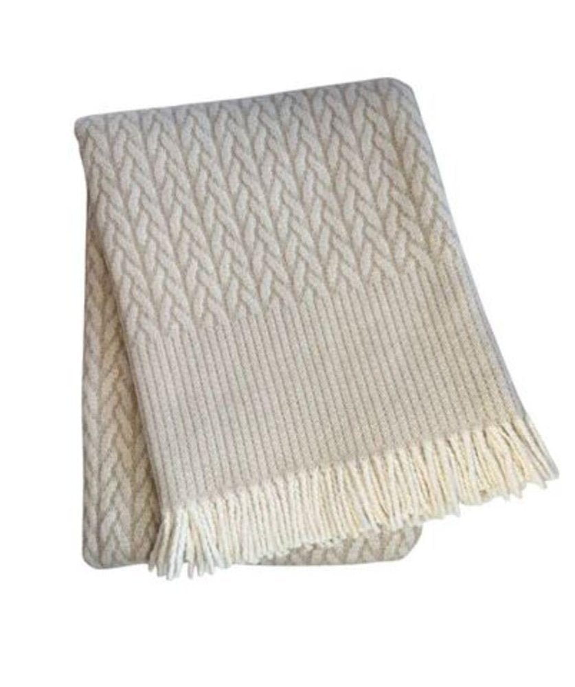 55" X 70" Linen Cotton Blend Woven Plush Throw Blanket with Fringe — view 7