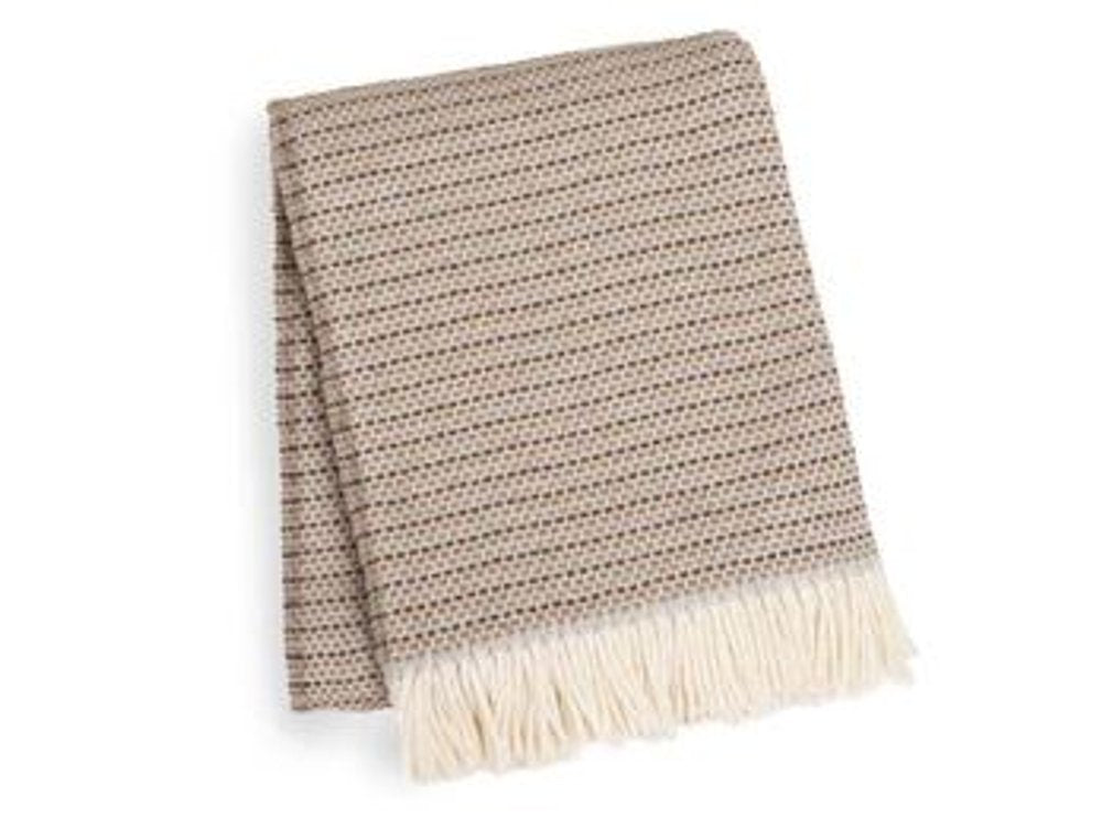 55" X 70" Camel Cotton Blend Woven Plush Throw Blanket with Fringe HomeRoots