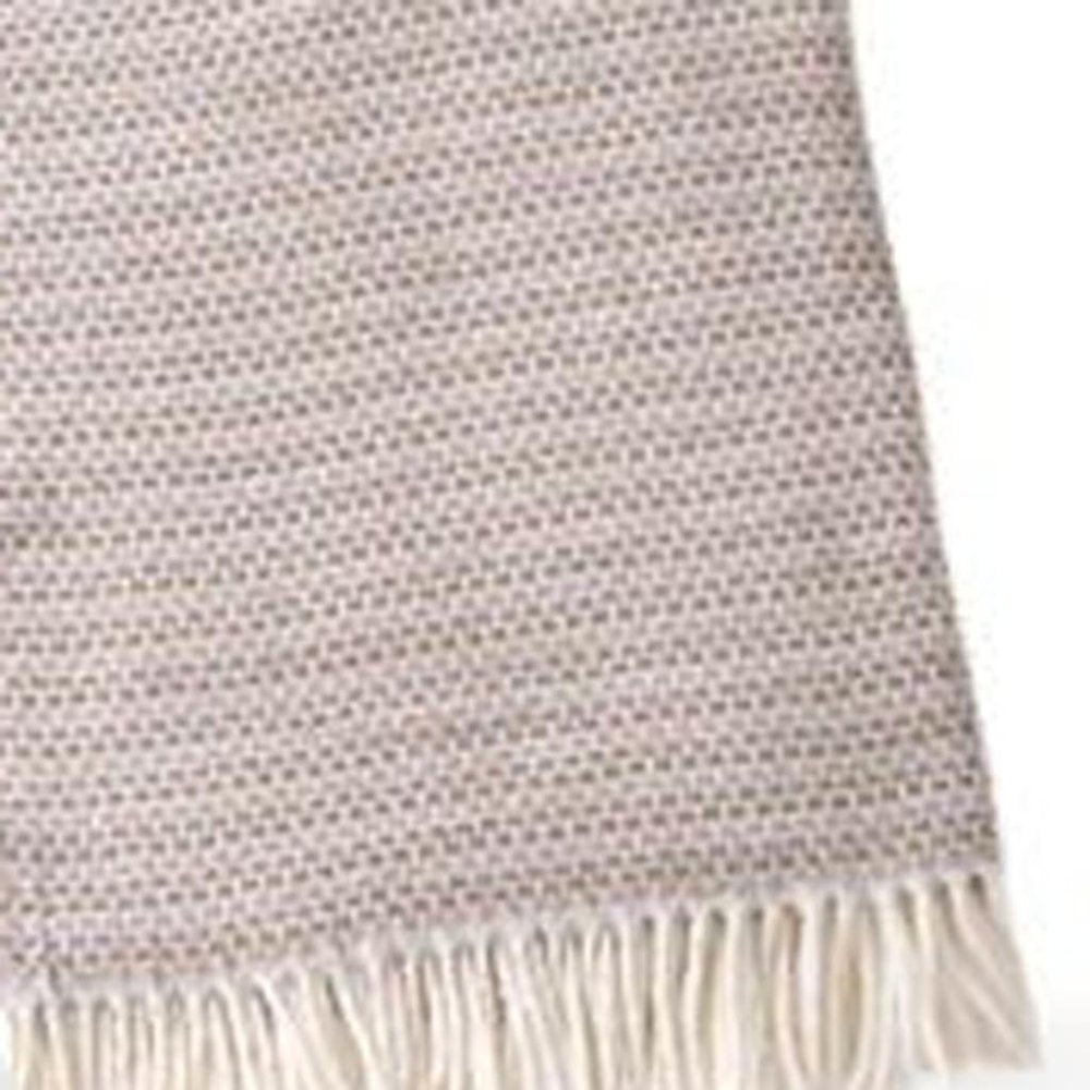 55" X 70" Chestnut Cotton Blend Woven Plush Throw Blanket with Fringe HomeRoots