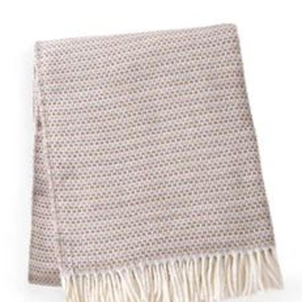 55" X 70" Chestnut Cotton Blend Woven Plush Throw Blanket with Fringe HomeRoots