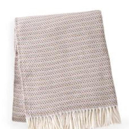 55" X 70" Chestnut Cotton Blend Woven Plush Throw Blanket with Fringe HomeRoots