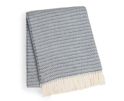 55" X 70" Denim Blue Cotton Blend Woven Plush Throw Blanket with Fringe HomeRoots