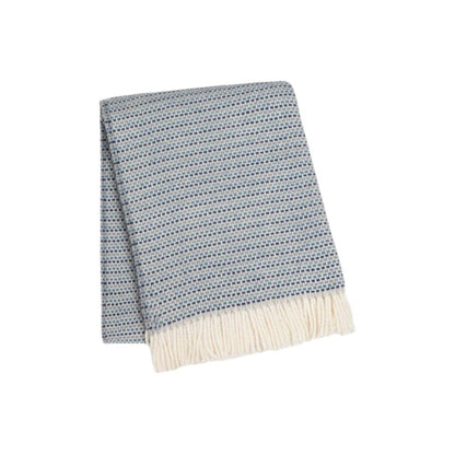 55" X 70" Denim Blue Cotton Blend Woven Plush Throw Blanket with Fringe HomeRoots