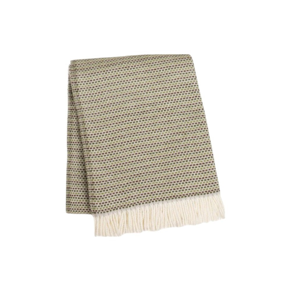 55" X 70" Moss Green Cotton Blend Woven Plush Throw Blanket with Fringe HomeRoots