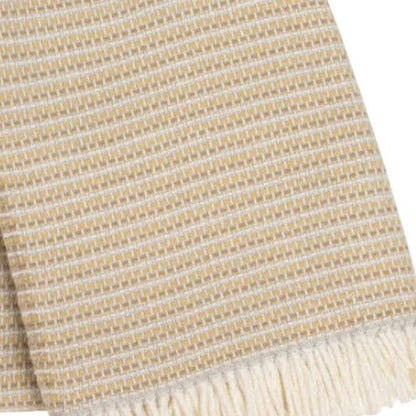 55" X 70" Stone Cotton Blend Woven Plush Throw Blanket with Fringe HomeRoots