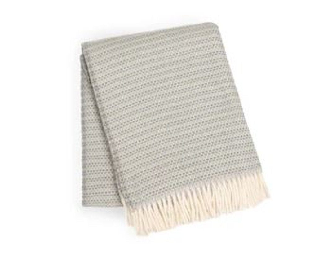 55" X 70" Slate Blue Cotton Blend Woven Plush Throw Blanket with Fringe HomeRoots