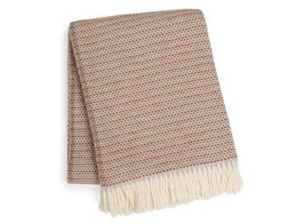 55" X 70" Terra Cotta Cotton Blend Woven Plush Throw Blanket with Fringe HomeRoots