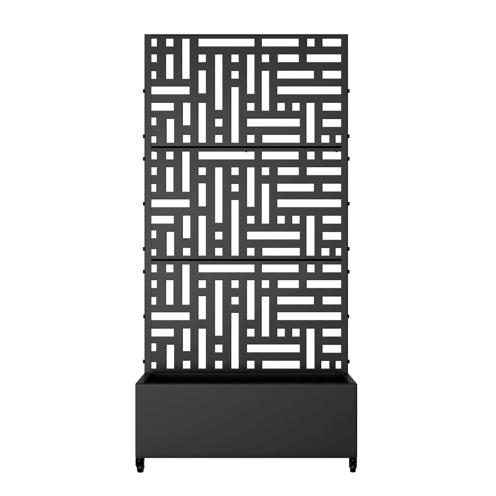 72" X 35" Black Metal Rectangular Planter Box — view 1