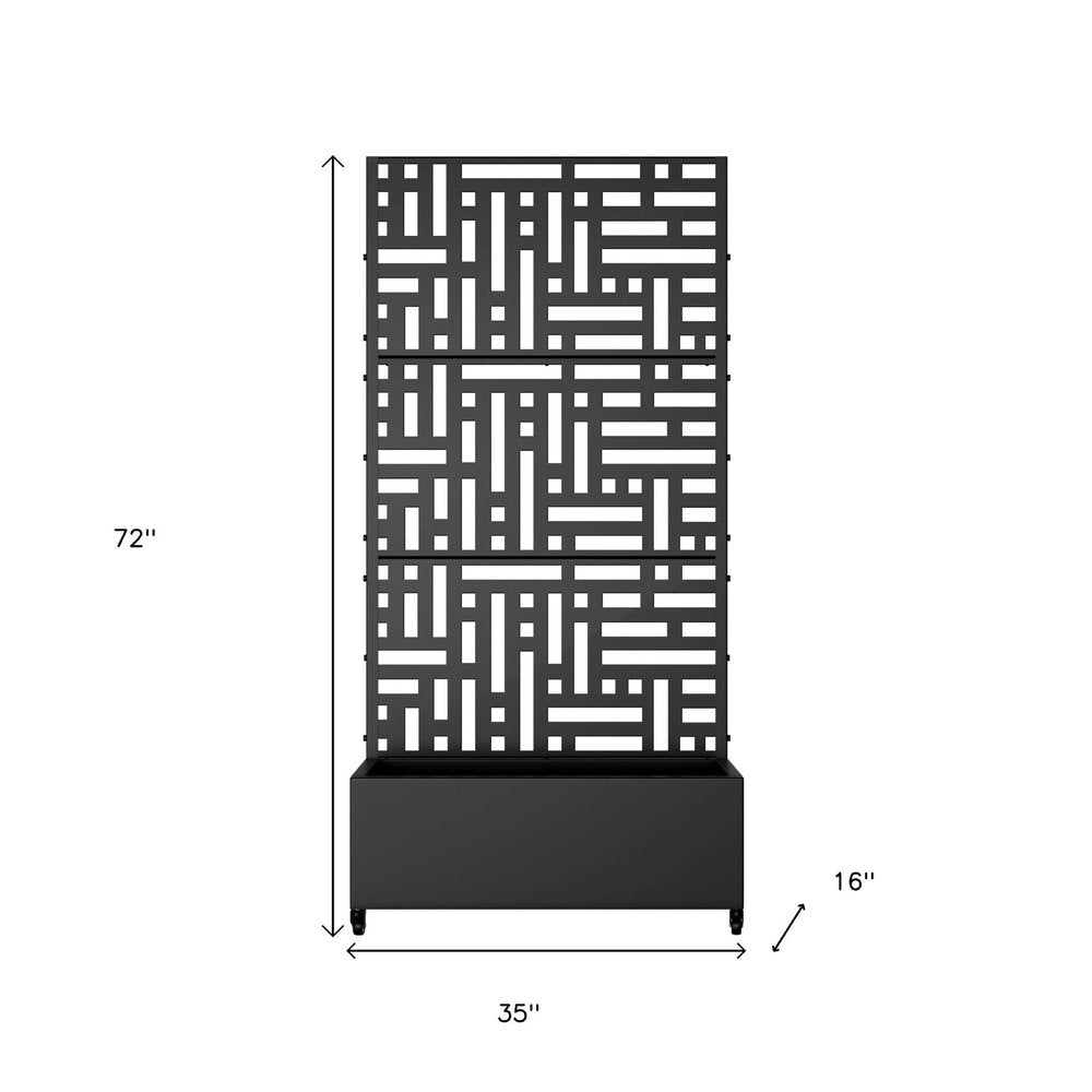 72" X 35" Black Metal Rectangular Planter Box — view 5