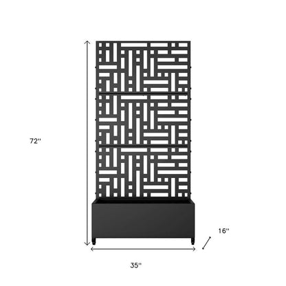 72" X 35" Black Metal Rectangular Planter Box HomeRoots