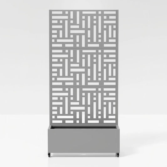 72" X 35" Gray Metal Rectangular Planter Box