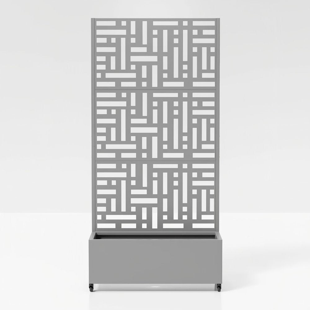 72" X 35" Gray Metal Rectangular Planter Box — view 1