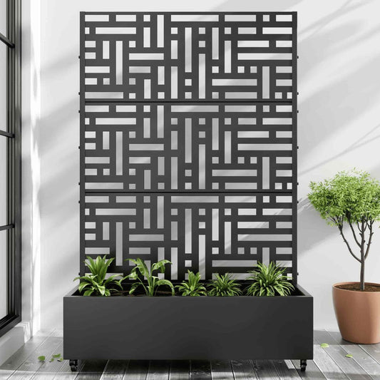 72" X 47" Black Metal Rectangular Planter Box