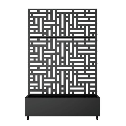72" X 47" Black Metal Rectangular Planter Box