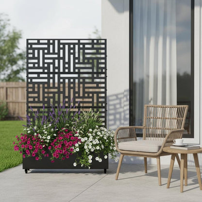 72" X 47" Black Metal Rectangular Planter Box HomeRoots