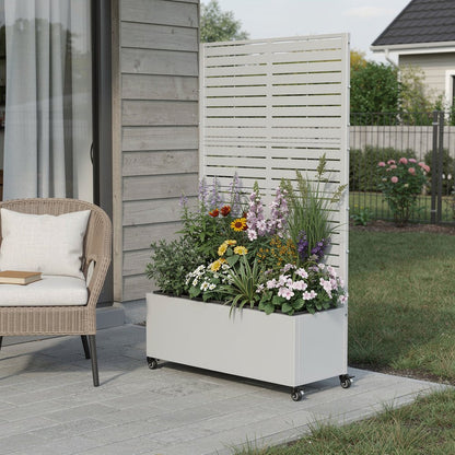 73" X 35" White Metal Rectangular Planter Box HomeRoots