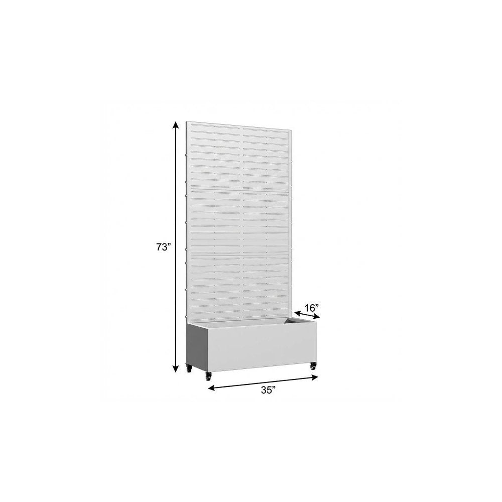 73" X 35" White Metal Rectangular Planter Box — view 4