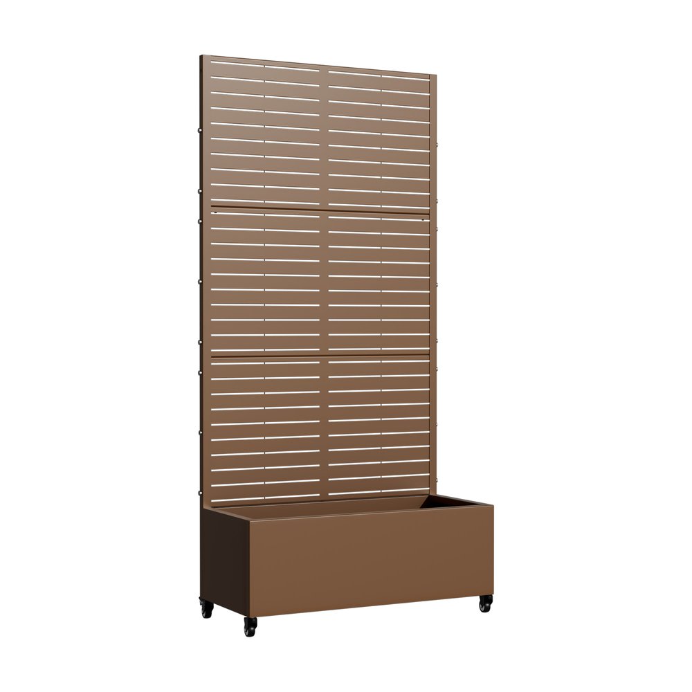 73" X 35" Brown Metal Rectangular Planter Box — view 1