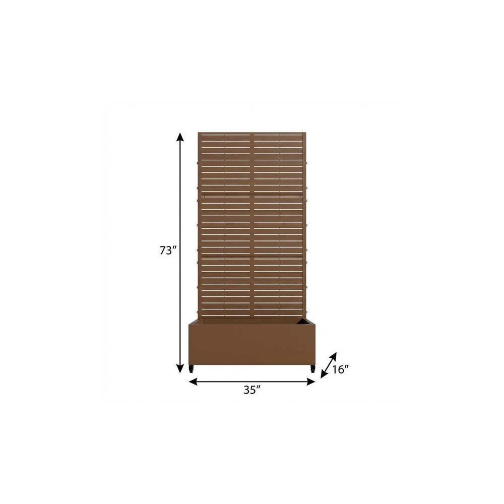 73" X 35" Brown Metal Rectangular Planter Box — view 6