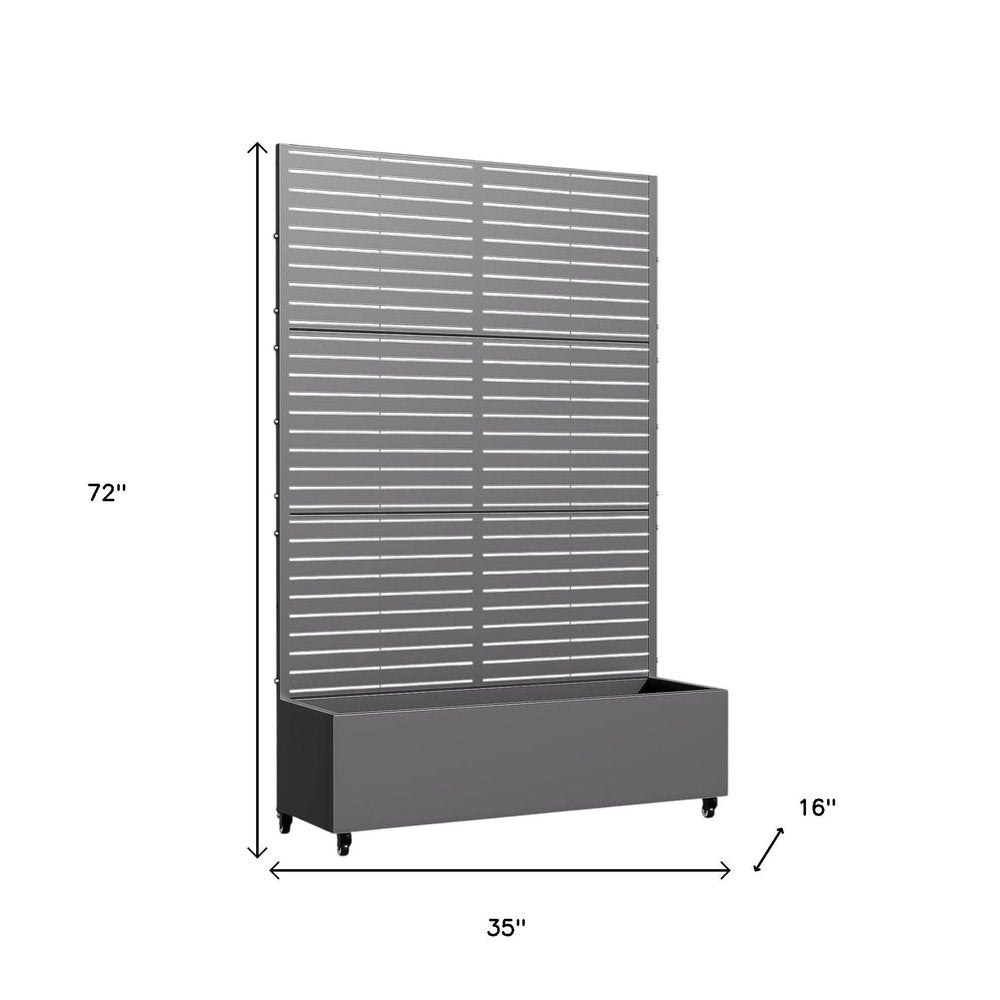 72" X 35" Gray Metal Rectangular Planter Box HomeRoots