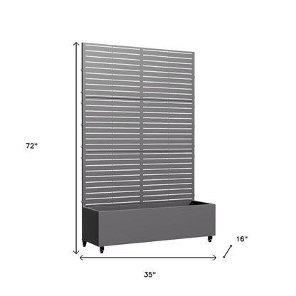 72" X 35" Gray Metal Rectangular Planter Box HomeRoots