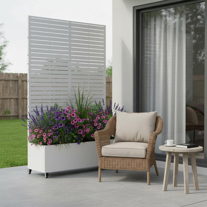 72" X 47" White Metal Rectangular Planter Box HomeRoots